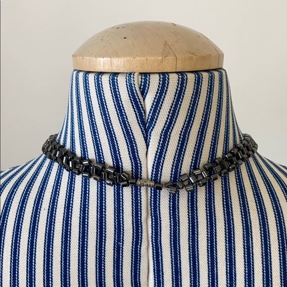 Genuine Hematite chunky statement necklace - Picture 2 of 4